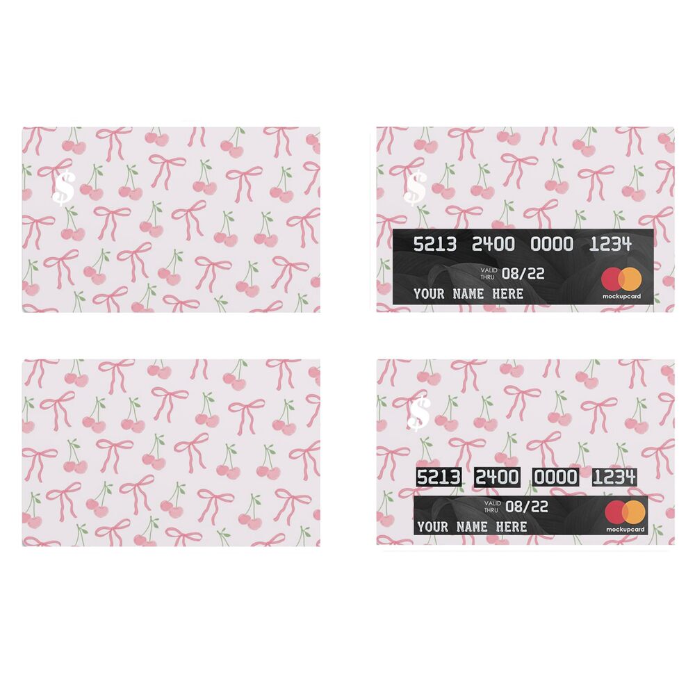 8876 Baby Pink Bow Card Skin Sticker Compatible for Debit Card, Credit